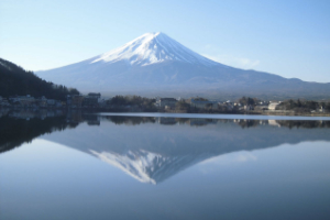 河口湖から見た逆さ富士
